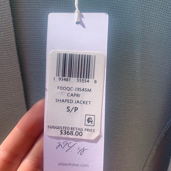 NWT Capri Shaped Jacket baby blue silk blend size S/P - Picture 5 of 13